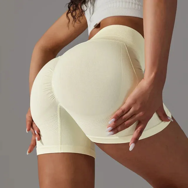 Scrunch Butt Yoga Shorts Women - Seamless Biker Shorts, Fitness High Waist Yoga Leggings, Push Up Hip Stretchy Running Shorts