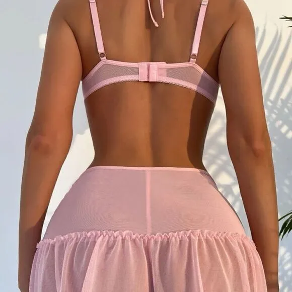 Sexy Sheer Floral Lace Lingerie Set