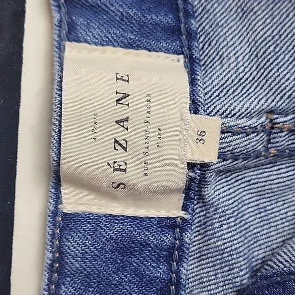 Sezane Niels cuffed denim shorts