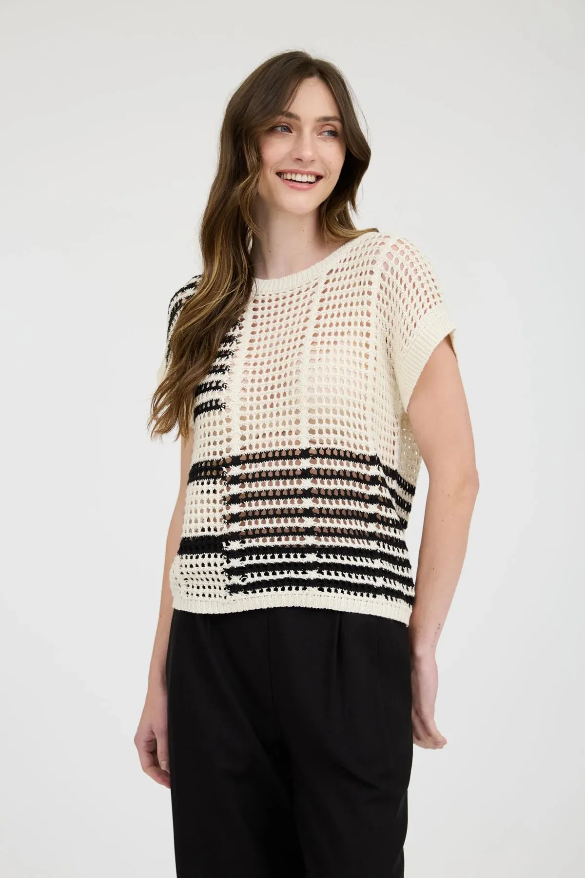 Sheer Crochet Knit Top