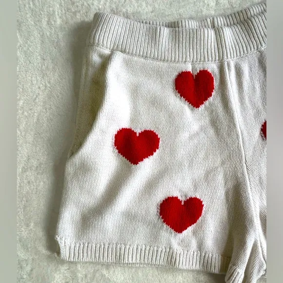 Show Me Your Mumu Boardwalk Shorts in Tossed Heart Knit High Waist