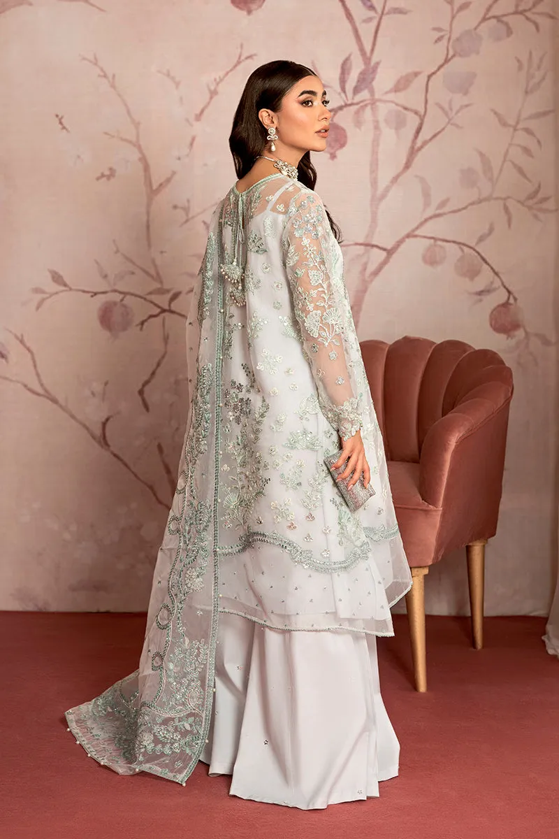 Silver Heavily Embellished Pakistani Kameez Sharara Dupatta Party Dress