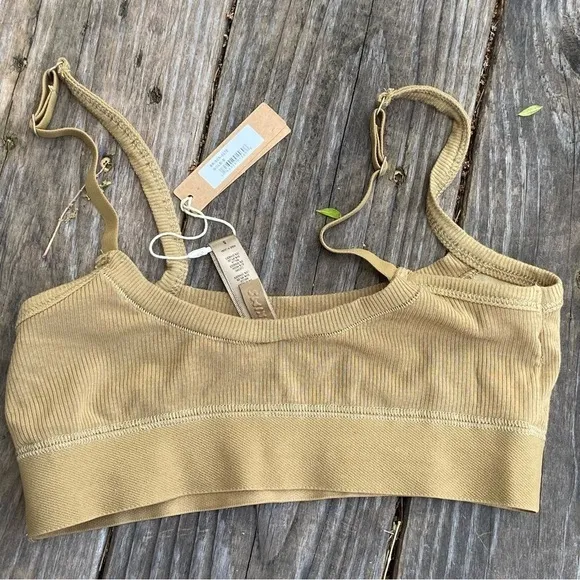 SKIMS Soft Lounge Bralette Gold Pastel Size Small NEW WITH TAGS