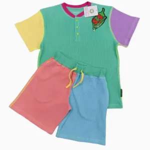 Slugs & Snails Adult Waffle Shortee Set - 90s Neons