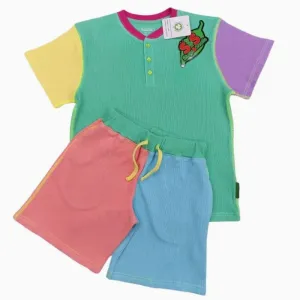 Slugs & Snails Kids 90s Neons Waffle Shortee Set