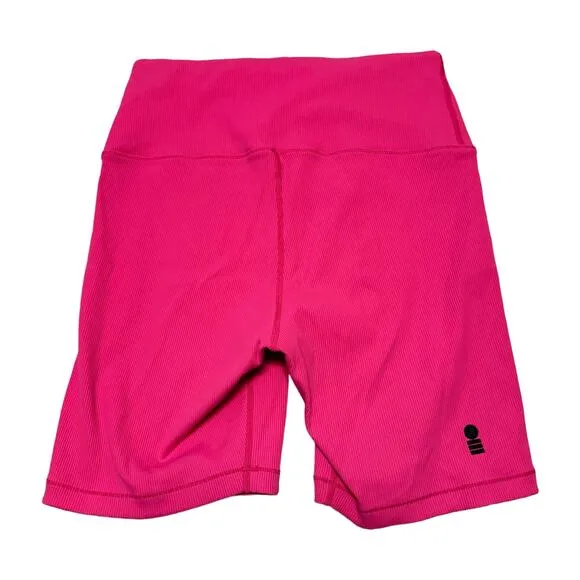 Solid &amp; Striped Sport High Tide High Waist Ribbed Bike Shorts Pink Size Medium