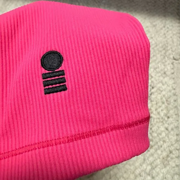 Solid &amp; Striped Sport High Tide High Waist Ribbed Bike Shorts Pink Size Medium
