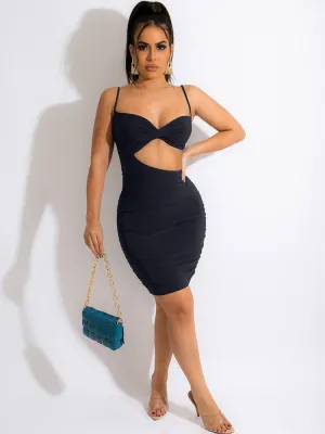 Spaghetti Strap Bodycon Midi Dress