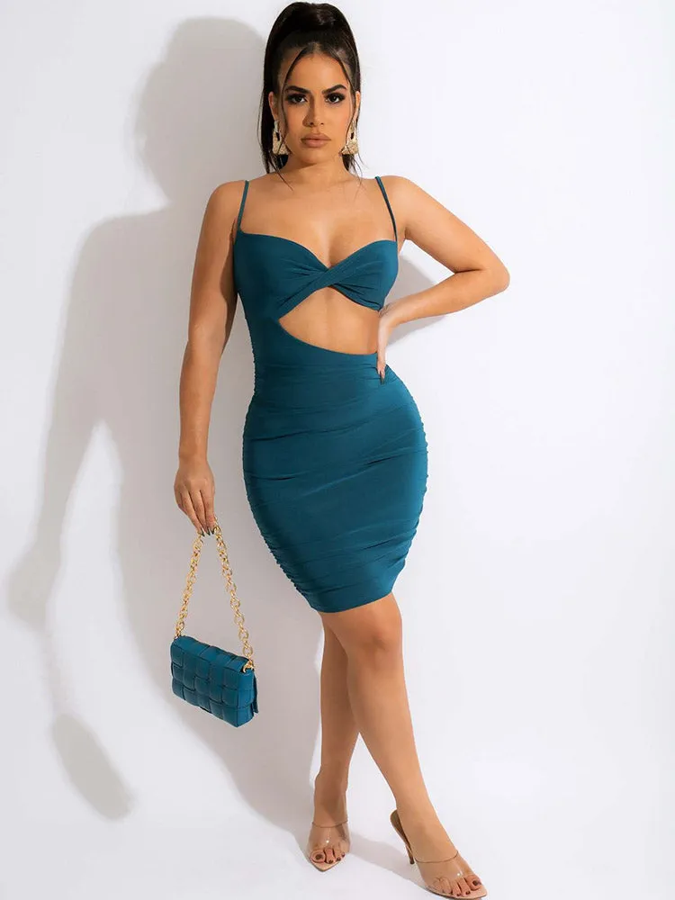 Spaghetti Strap Bodycon Midi Dress