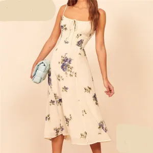 Spaghetti strap summer floral dress