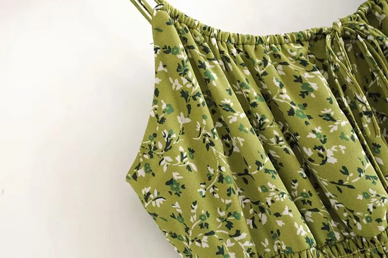 Spaghetti strap summer floral dress