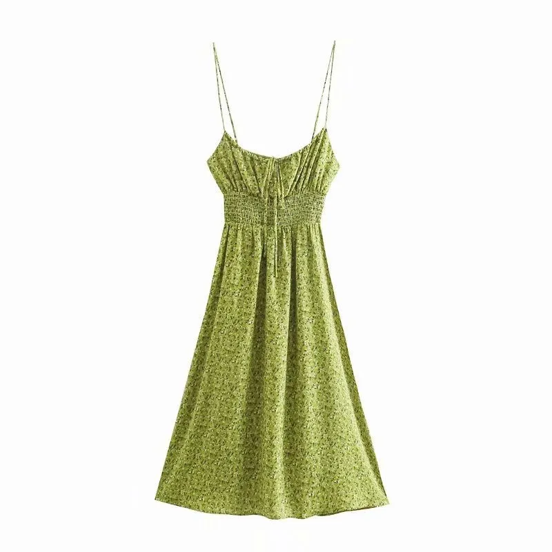 Spaghetti strap summer floral dress