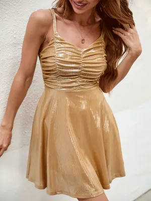 Sparkly Spaghetti Strap Mini Dress