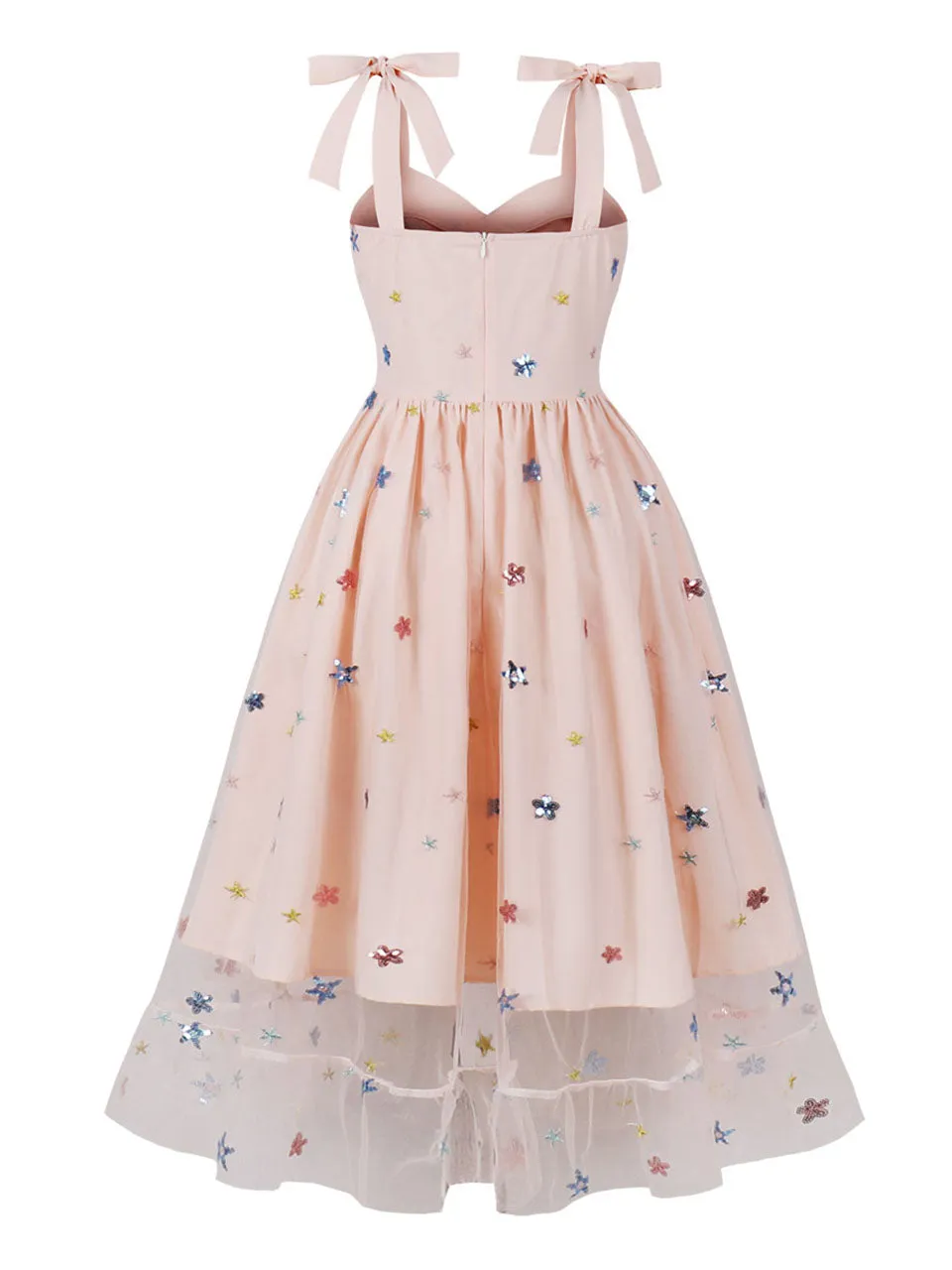 Star Embroidered 1950s Vintage Swing Dress