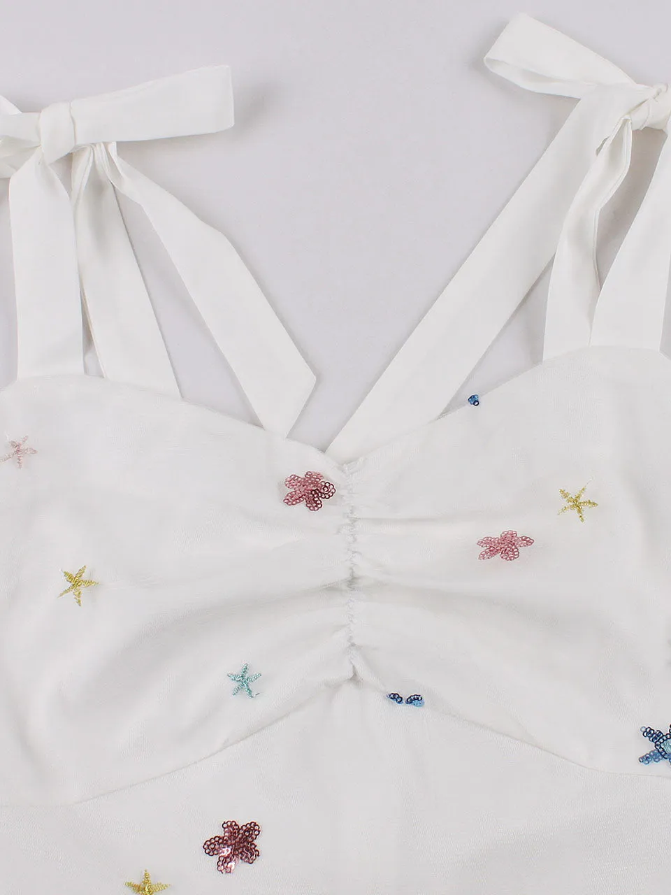 Star Embroidered 1950s Vintage Swing Dress