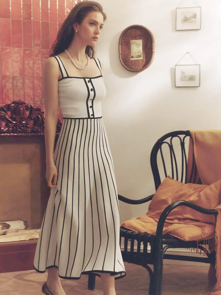Striped Spaghetti Strap Dress
