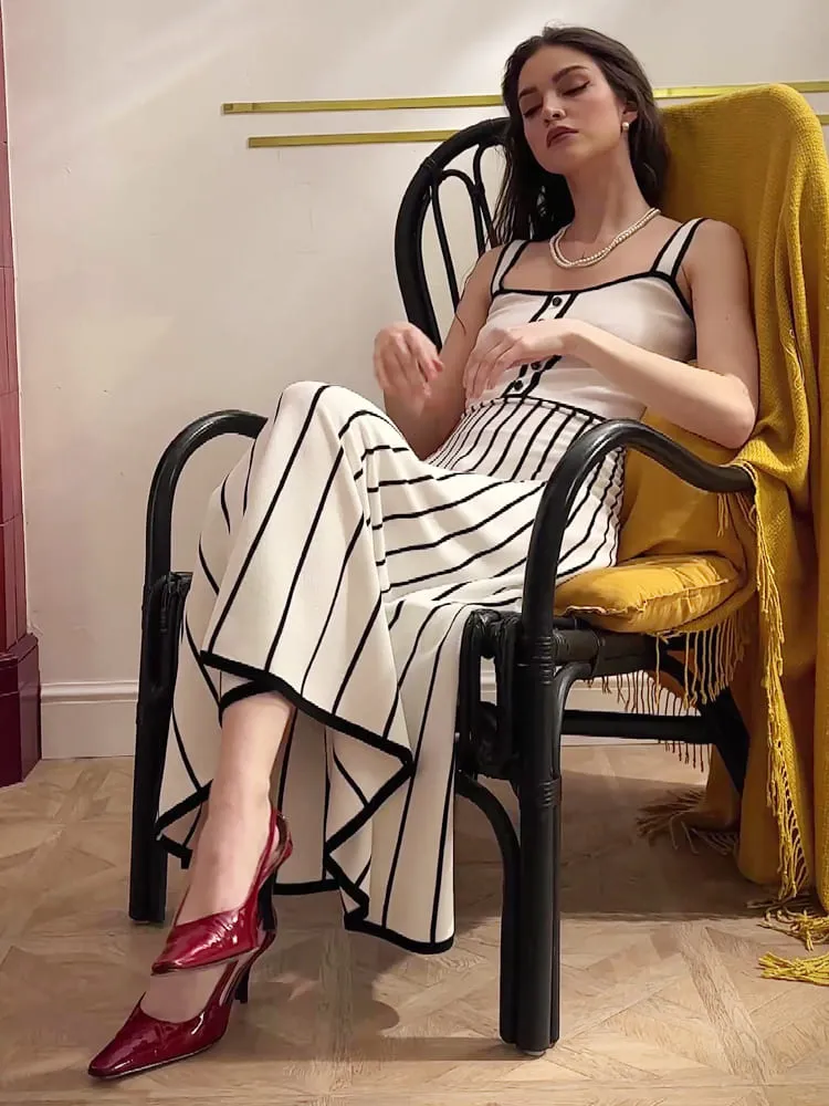 Striped Spaghetti Strap Dress