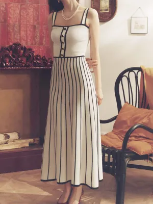 Striped Spaghetti Strap Dress