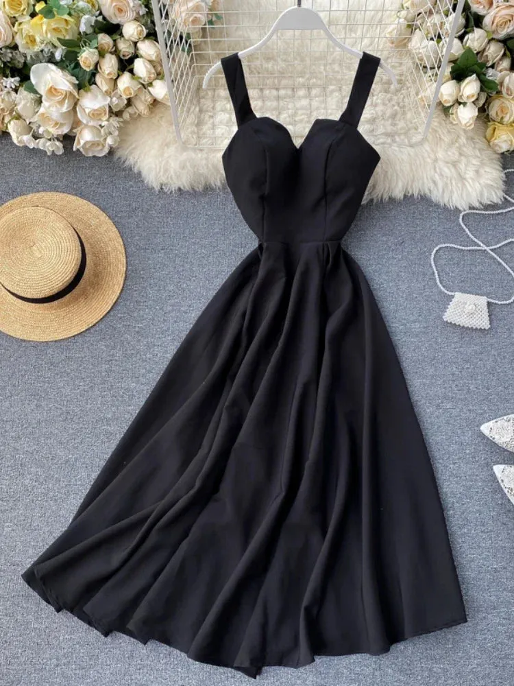 Summer V-Neck Spaghetti Strap Maxi Dress for Women