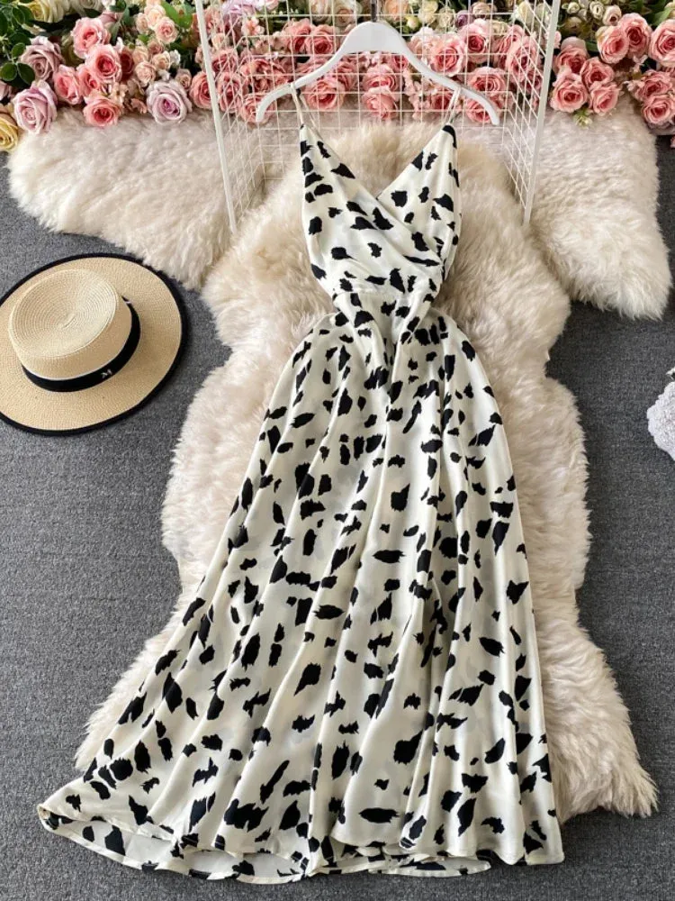 Summer V-Neck Spaghetti Strap Maxi Dress for Women