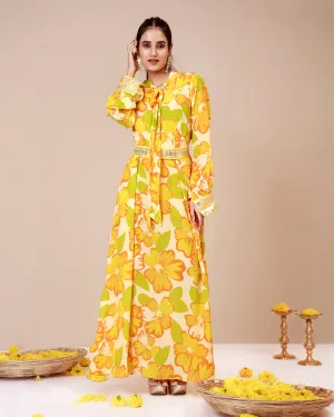 Sunflower tieup dress
