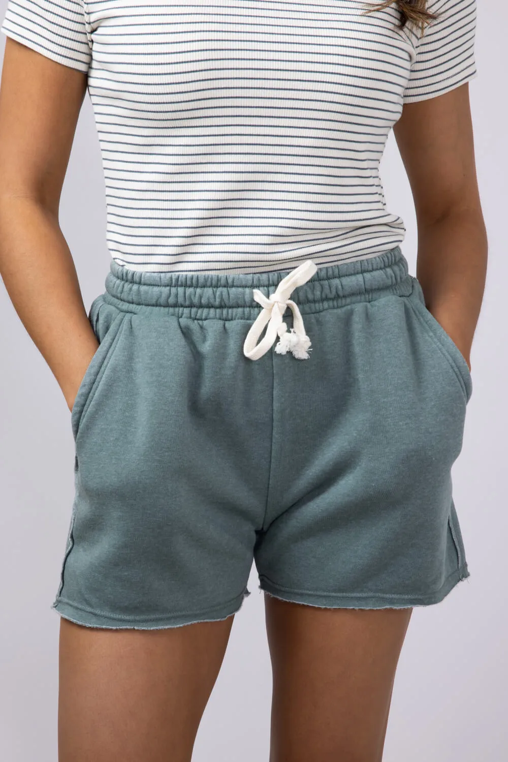 Super Soft Lounge Shorts for Women in Grey Green | DZ24C274-GRAYGREEN