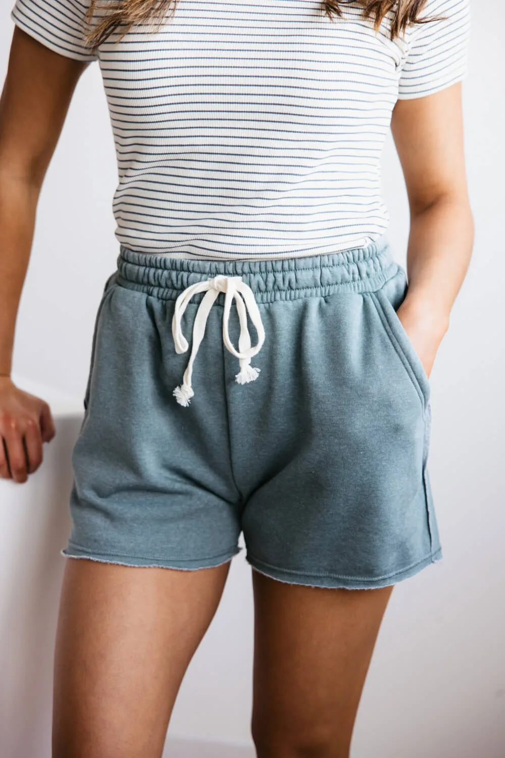 Super Soft Lounge Shorts for Women in Grey Green | DZ24C274-GRAYGREEN