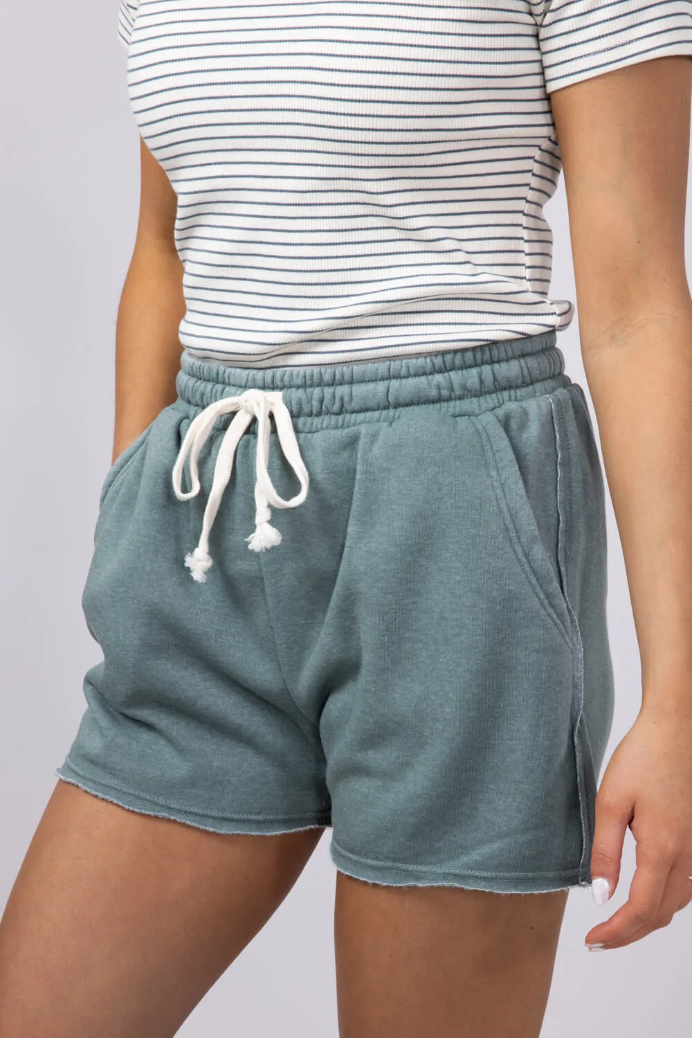 Super Soft Lounge Shorts for Women in Grey Green | DZ24C274-GRAYGREEN