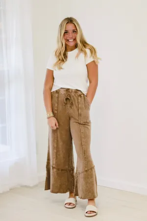 Take a Chance Wide Leg Pants in Chocolate Brown