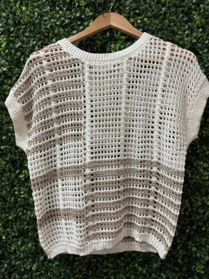 Taupe Crochet Top