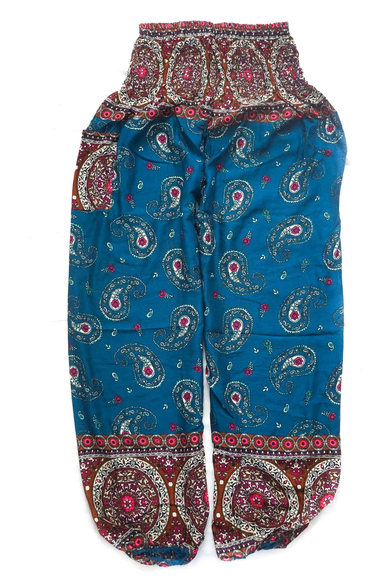 Teal Paisley Buta Harem Pants