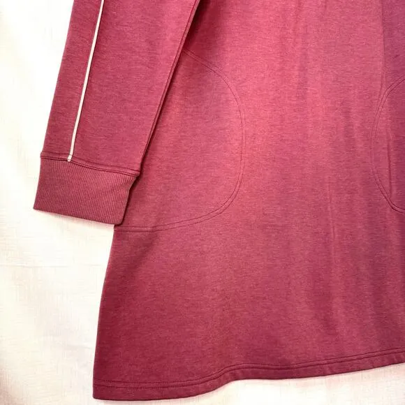 TITLE NINE Warmup Sweatshirt Dress Womens L Pink Fleece Loungewear Activewear