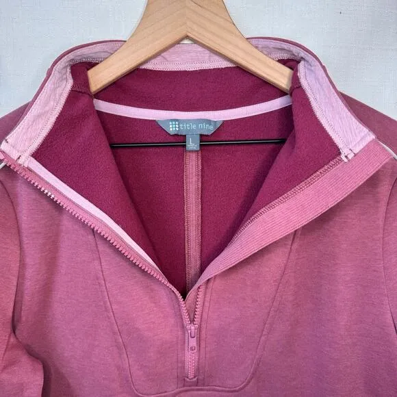 TITLE NINE Warmup Sweatshirt Dress Womens L Pink Fleece Loungewear Activewear