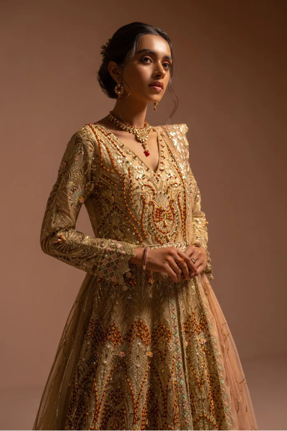 Traditional Embroidered Maxi for Wedding #Y6148
