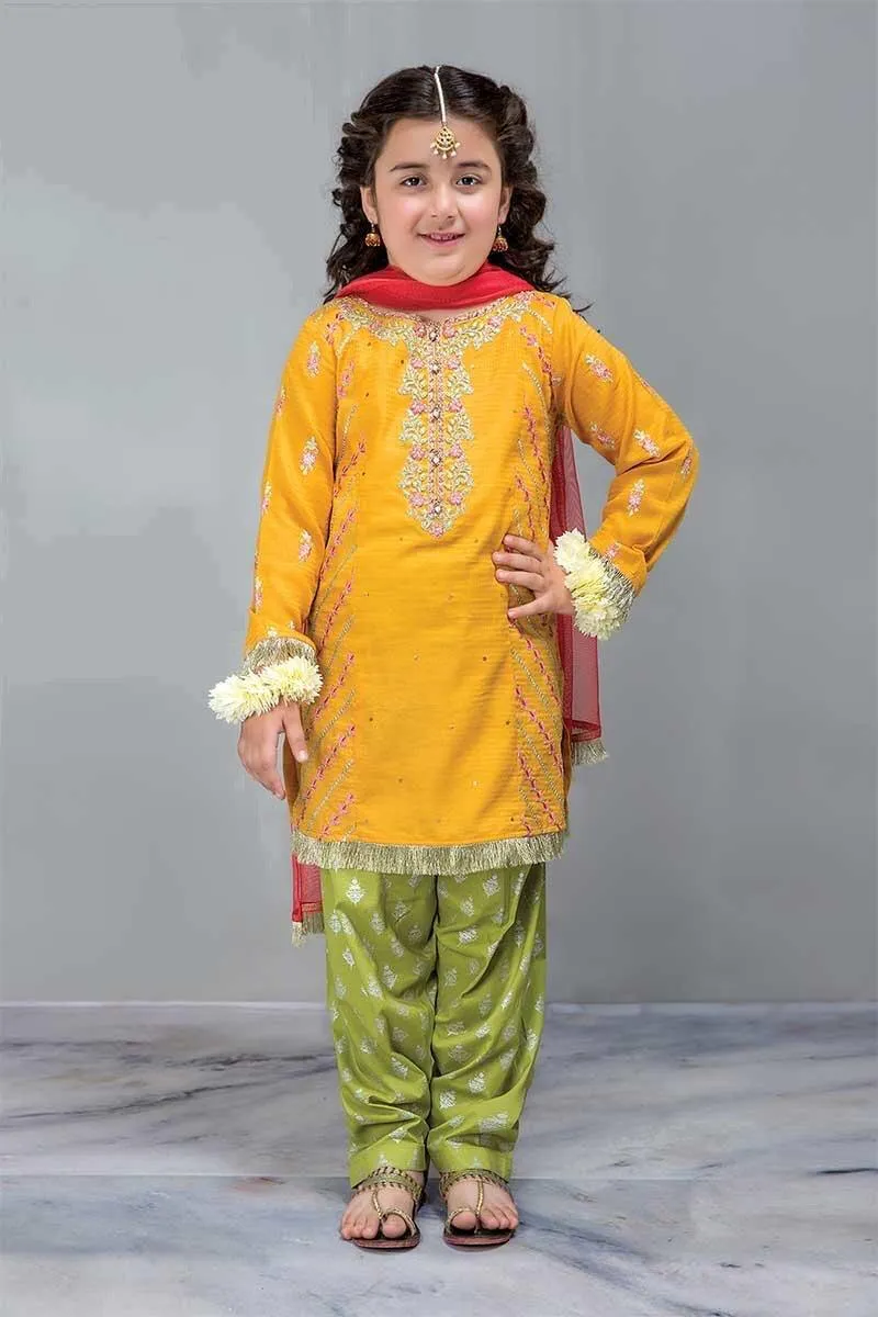 Traditional Pakistani Designer Kurta Shalwar Attire for Kids - 809