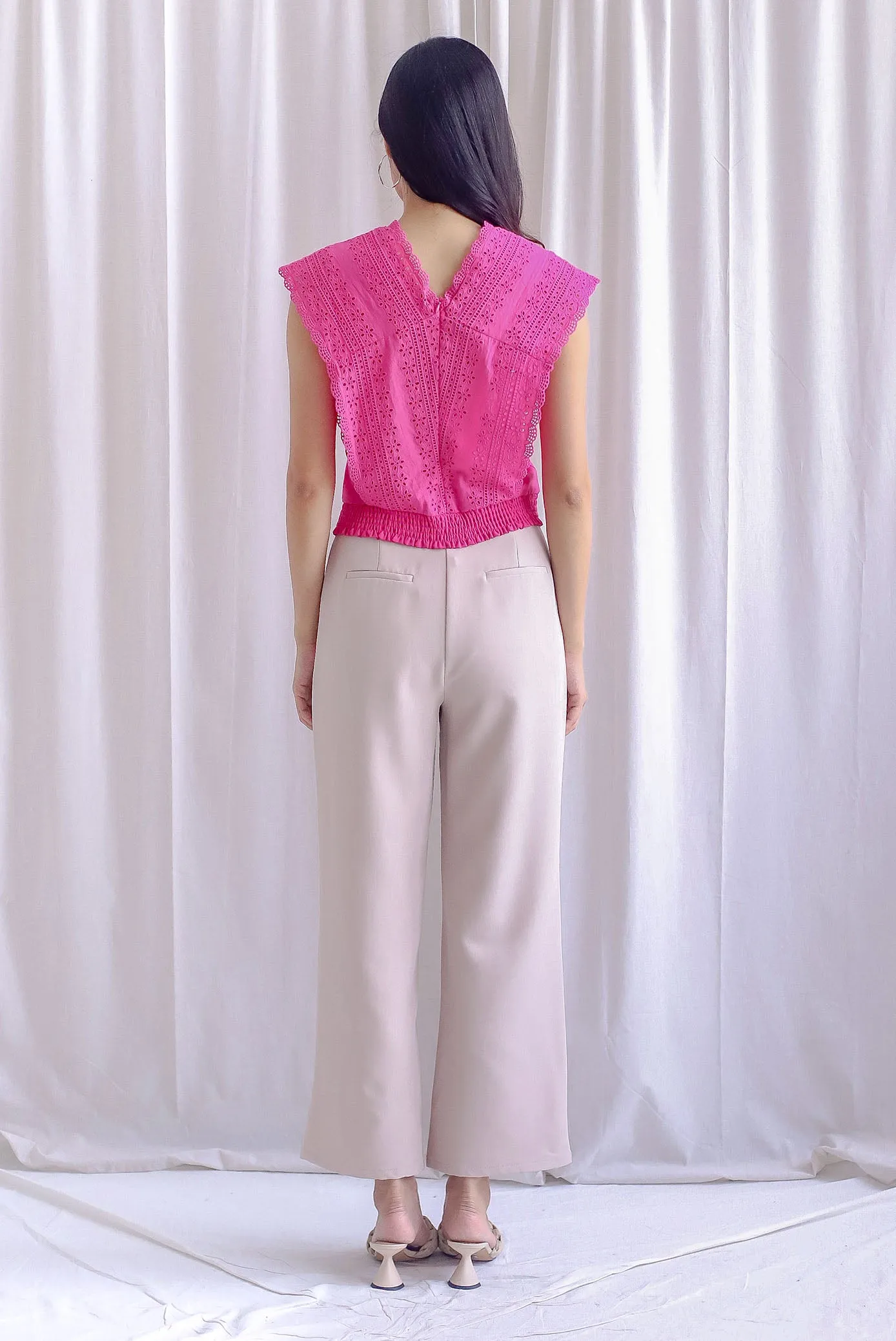 Treasure Crochet Top In Hot Pink