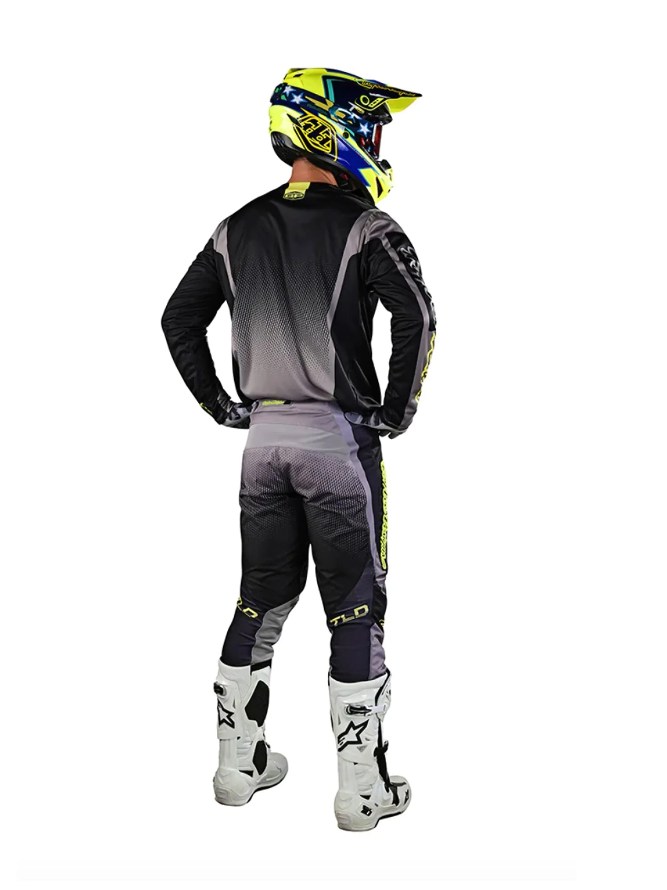 Troy Lee Designs Polera de Moto GP Astro Negro / Gris