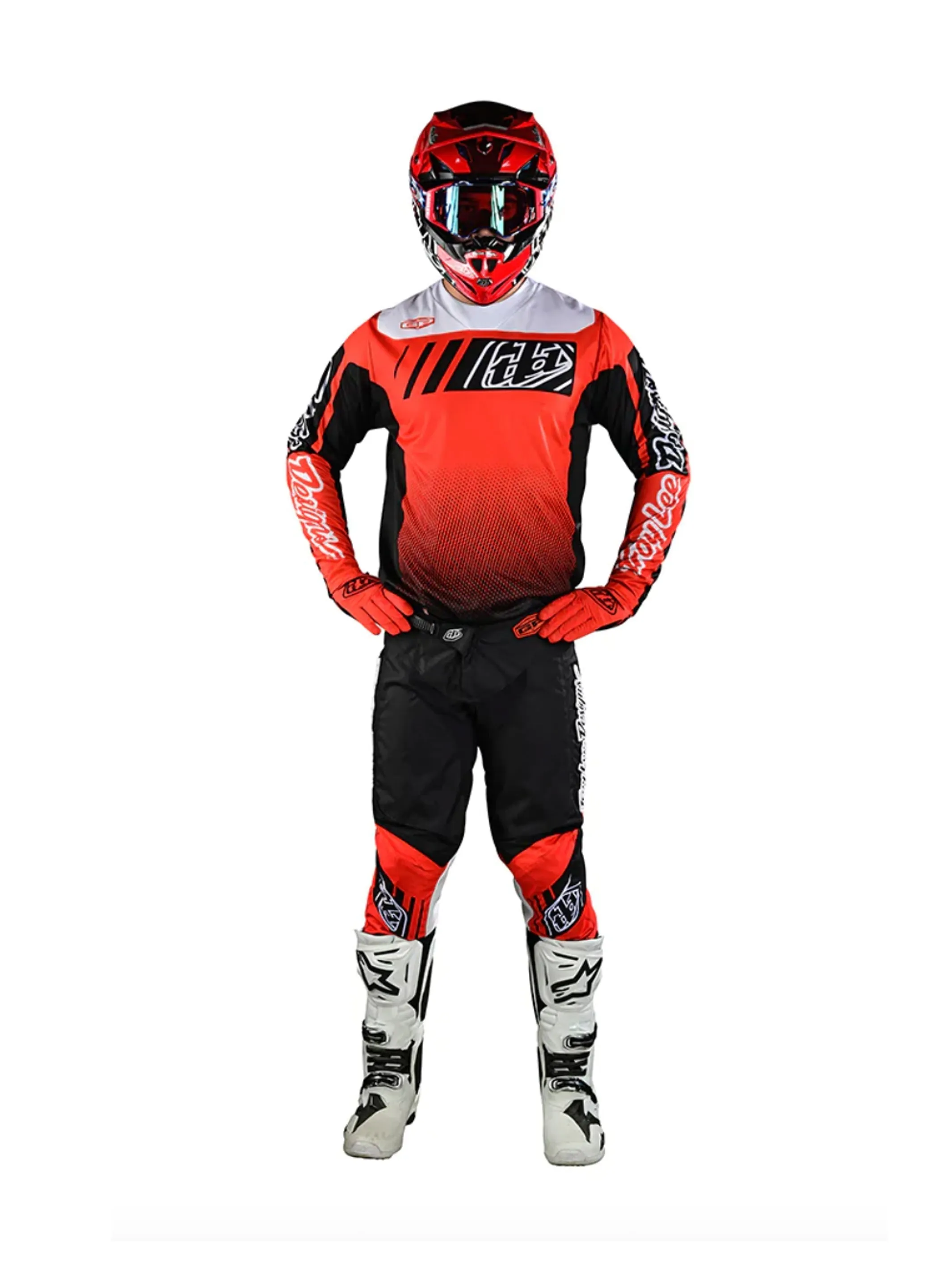 Troy Lee Designs Polera de Moto GP Icon Negro / Naranjo