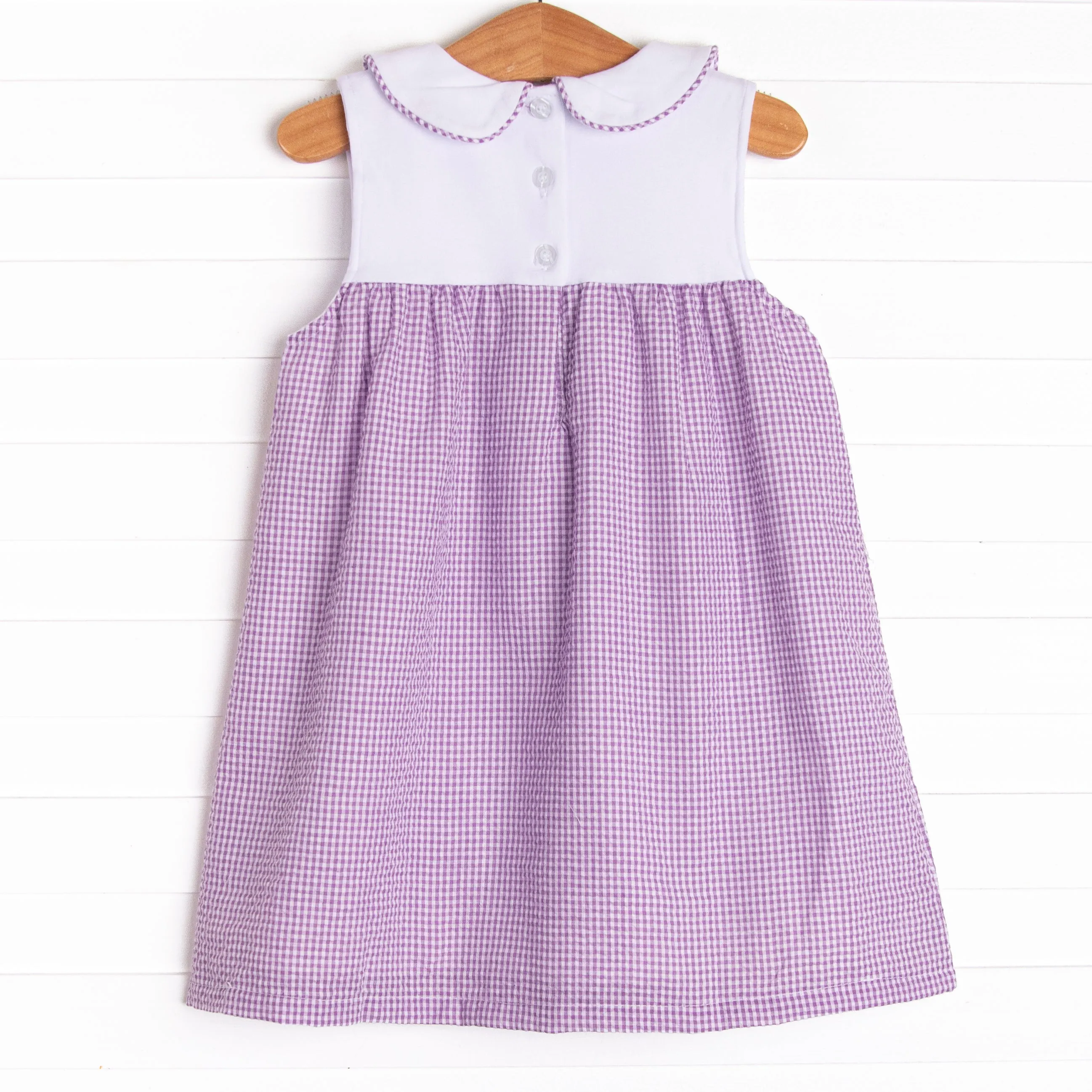 Tulip Tiers Embroidered Dress, Purple