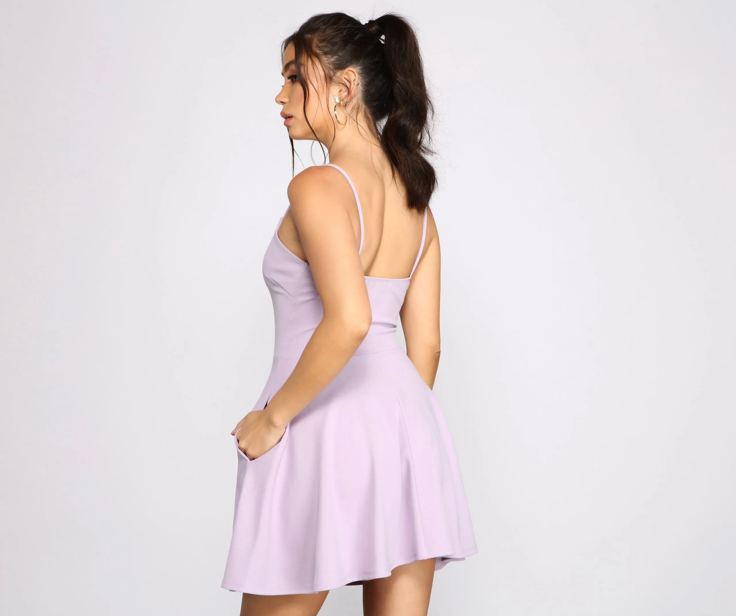 Twirl Around Stylish Ponte Skater Dress
