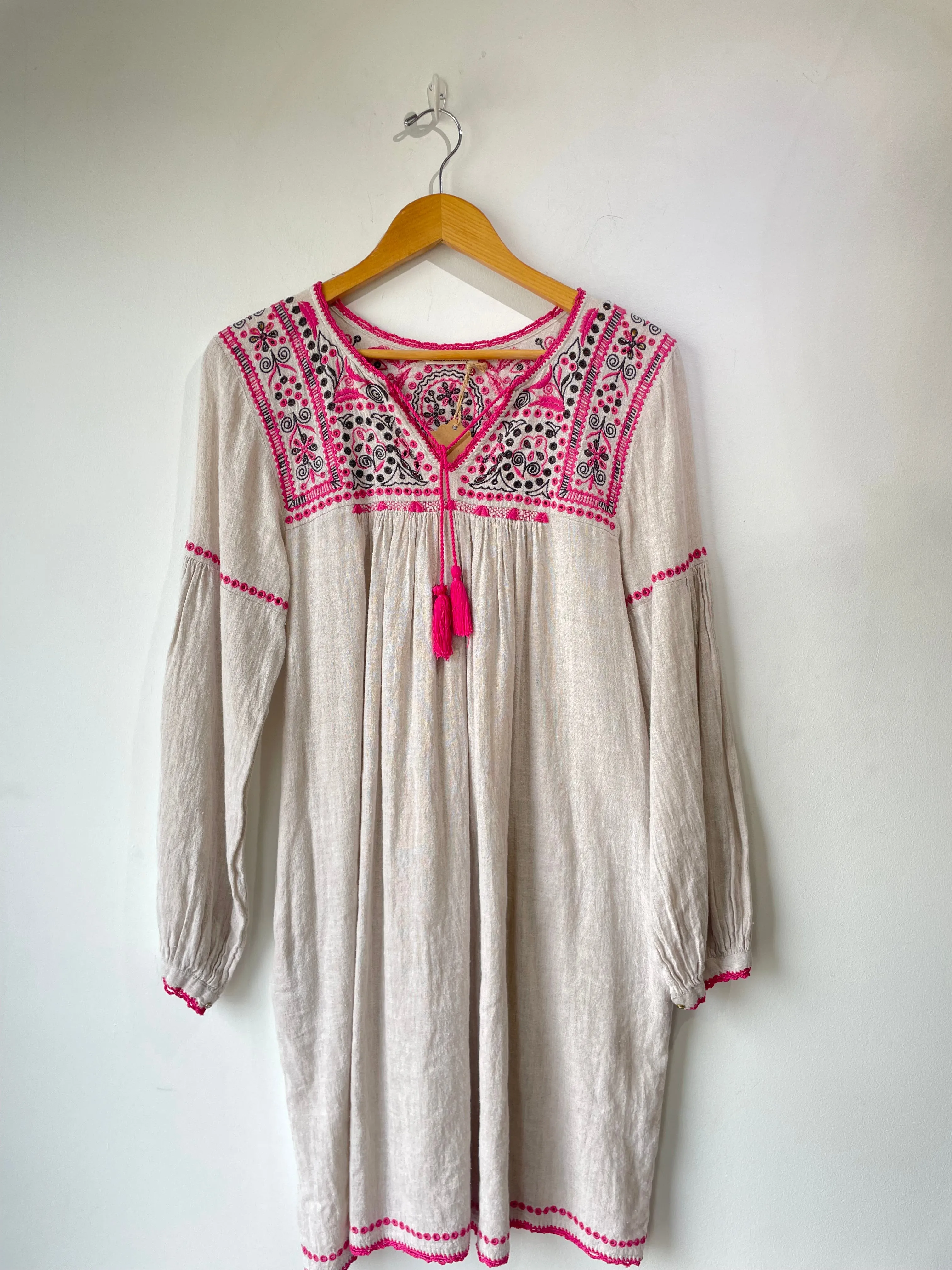 Ulla Johnson Raw Silk Embroidered Dress