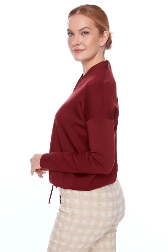 UP - Butter V-Neck Draw String Top