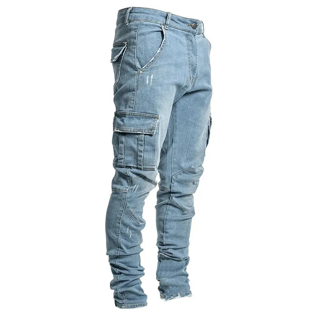 UrbanVibe | Street Elastic Jeans Herren Cargo-Denimhose | Flexibel und Robustes Design