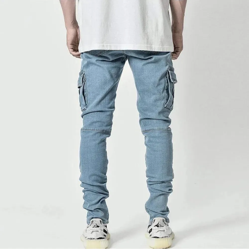 UrbanVibe | Street Elastic Jeans Herren Cargo-Denimhose | Flexibel und Robustes Design