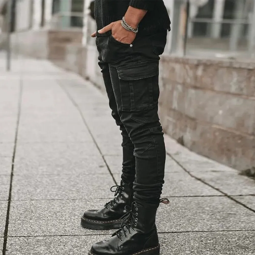 UrbanVibe | Street Elastic Jeans Herren Cargo-Denimhose | Flexibel und Robustes Design