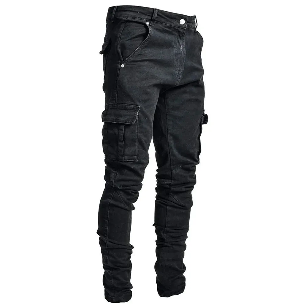 UrbanVibe | Street Elastic Jeans Herren Cargo-Denimhose | Flexibel und Robustes Design