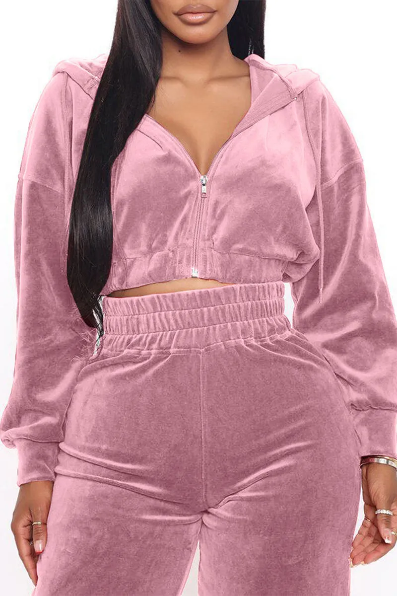 US3312 Velour Jacket Jogger Set
