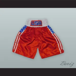 USA United States of America Red Boxing Shorts