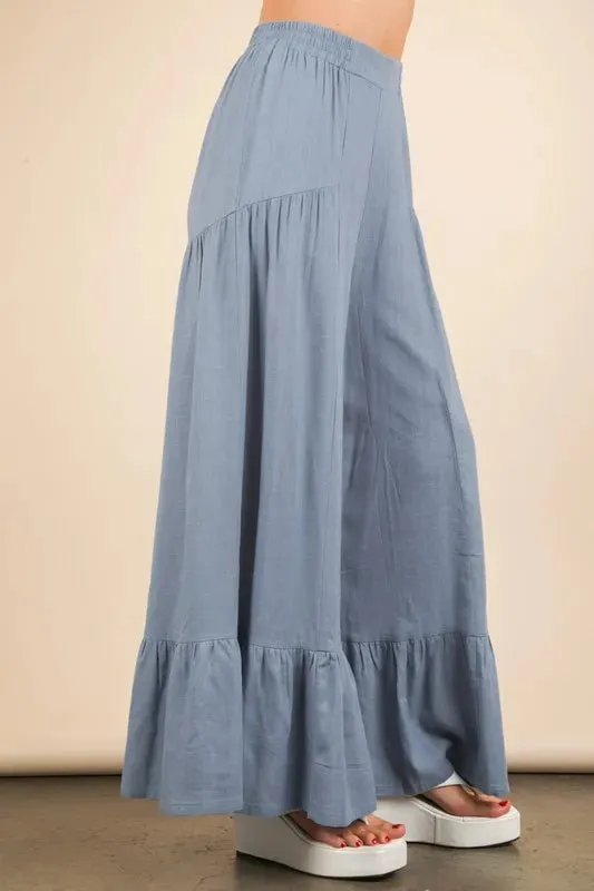 VERY J Palazzo Elastic Waist Comfy Pants