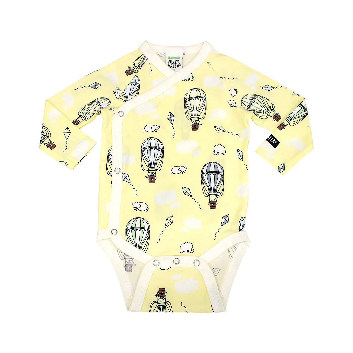 Villervalla - Wrap Body Suit - New Born Aircraft - Maize